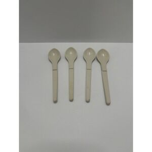 Tupperware‎ Vintage Hang On Baby Spoons Set of 4 in Beige # 1208 5.5 Inch Long